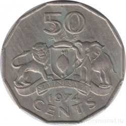Монета. Свазиленд. 50 центов 1974 год.