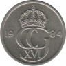 Монета. Швеция. 10 эре 1984 год. ав.