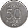 Монета. Швеция. 50 эре 1954 год. ав.