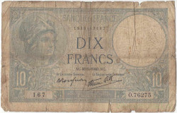 Банкнота. Франция. 10 франков 1940 год. Тип 84(13).