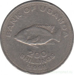 Монета. Уганда. 200 шиллингов 1998 год.