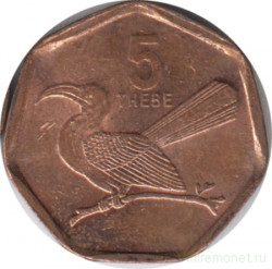 Монета. Ботсвана. 5 тхебе 2009 год.