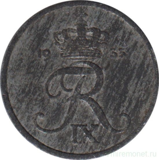 Монета. Дания. 1 эре 1955 год.
