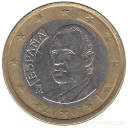 Монета. Испания. 1 евро 2007 год.
