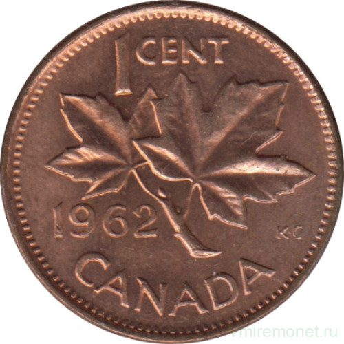 Монета. Канада. 1 цент 1962 год.