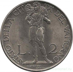 Монета. Ватикан. 2 лиры 1941 год.