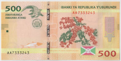 Банкнота. Бурунди. 500 франков 2015 год. Тип 50.