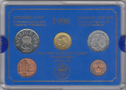 Монета. Швеция. Годовой набор 1998 год. С жетоном "Изготовление медалей в XVII веке".