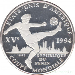 Монета. Бенин. 1000 франков 1994 год. Чемпионат мира по футболу 1994 года в США.