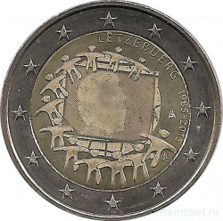 Монета. Люксембург. 2 евро 2015 год. Флагу Европы 30 лет.