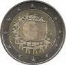 Аверс. Монета. Люксембург. 2 евро 2015 год. Флагу Европы 30 лет.