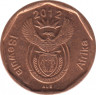 Монета. Южно-Африканская республика (ЮАР). 10 центов 2012 год. ав.