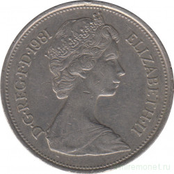 Монета. Великобритания. 10 пенсов 1981 год.