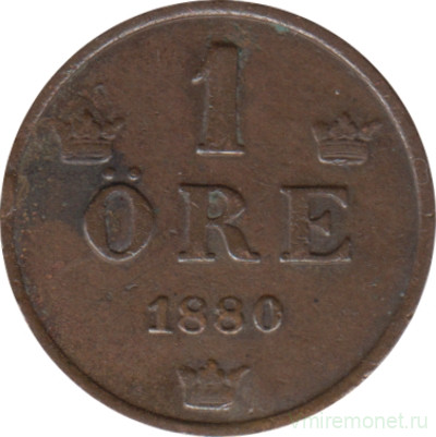 Монета. Швеция. 1 эре 1880 год.