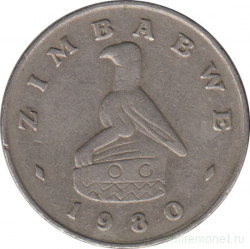 Монета. Зимбабве. 20 центов 1980 год.