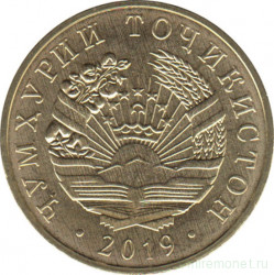 Монета. Таджикистан. 10 дирамов 2019 год.