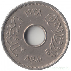 Монета. Египет. 1 миллим 1938 год. Медно-никелевый сплав.