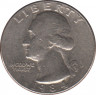  Монета. США. 25 центов 1984 год. Монетный двор D. ав.