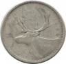 Монета. Канада. 25 центов 1956 год.