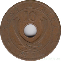 Монета. Британская Восточная Африка. 10 центов 1936 год, "KN". (Эдуард VIII)