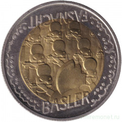 Монета. Швейцария. 5 франков 2000 год. Карнавал в Базеле.