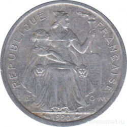Монета. Французская Полинезия. 2 франка 1990 год.