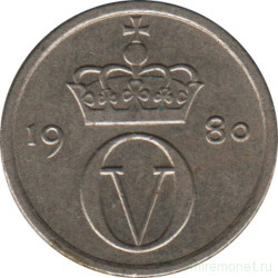 Монета. Норвегия. 10 эре 1980 год. (со звездой)