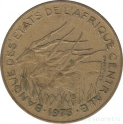 Монета. Центральноафриканский экономический и валютный союз (ВЕАС). 5 франков 1976 год.