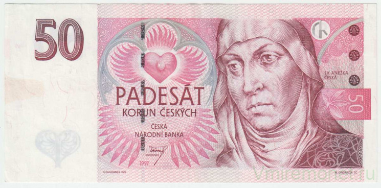 Банкнота. Чехия. 50 крон 1997 год. Серия E. Тип 17c.
