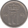  Монета. Норвегия. 25 эре 1953 год. ав.