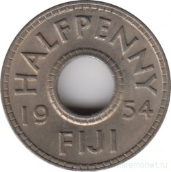 Монета. Фиджи. 1/2 пенни 1954 год.