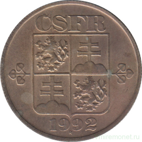 Монета. Чехословакия. 50 геллеров 1992 год.