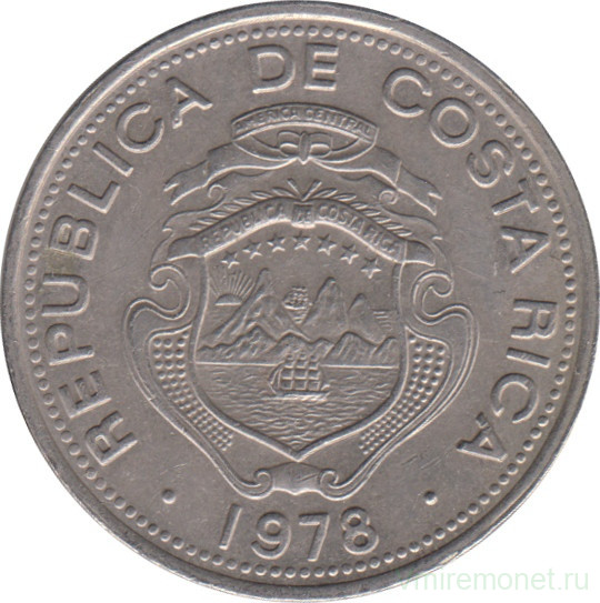 Монета. Коста-Рика. 25 сентимо 1978 год.