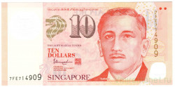 Банкнота. Сингапур. 10 долларов 2004 - 2023 года. 1 контур квадрата. Тип 48.