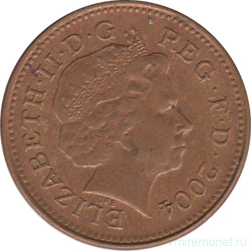 Монета. Великобритания. 1 пенни 2004 год.