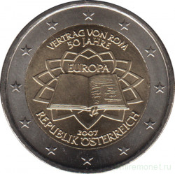 Монета. Австрия. 2 евро 2007 год. 50 лет подписания Римского договора.