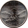 Монета. США. 25 центов 1999-2008 год. Штаты Монетный двор D. Аверс.