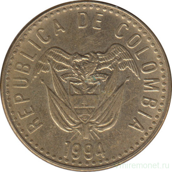 Монета. Колумбия. 20 песо 1994 год.