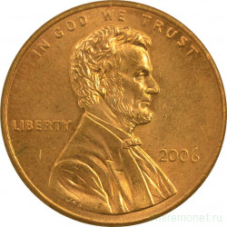 Монета. США. 1 цент 2006 год.