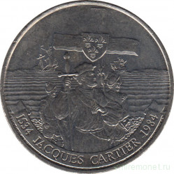 Монета. Канада. 1 доллар 1984 год. 450 лет открытия Гаспе.