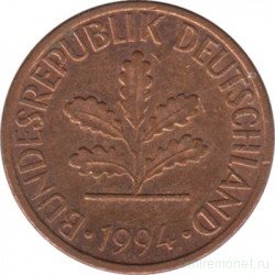 Монета. ФРГ. 1 пфенниг 1994 год. Монетный двор - Мюнхен (D).