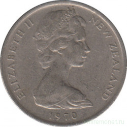 Монета. Новая Зеландия. 5 центов 1970 год.