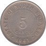 Монета. Британское Северное Борнео. 5 центов 1941 год. ав.