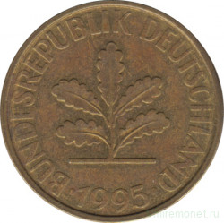 Монета. ФРГ. 10 пфеннигов 1995 год. Монетный двор - Гамбург (J).