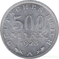Монета. Германия. 500 марок 1923 год. Монетный двор - Берлин (А).