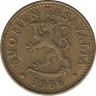 Аверс. Монета. Финляндия. 20 пенни 1966 год.