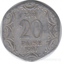 Монета. Индия. 20 пайс 1987 год.