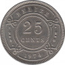 Монета. Белиз. 25 центов 1974 год. ав.