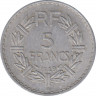 Монета. Франция. 5 франков 1949 год. Монетный двор - Бомон-ле-Роже(B). ав.