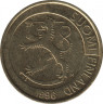 Аверс. Монета. Финляндия. 1 марка 1996 год.